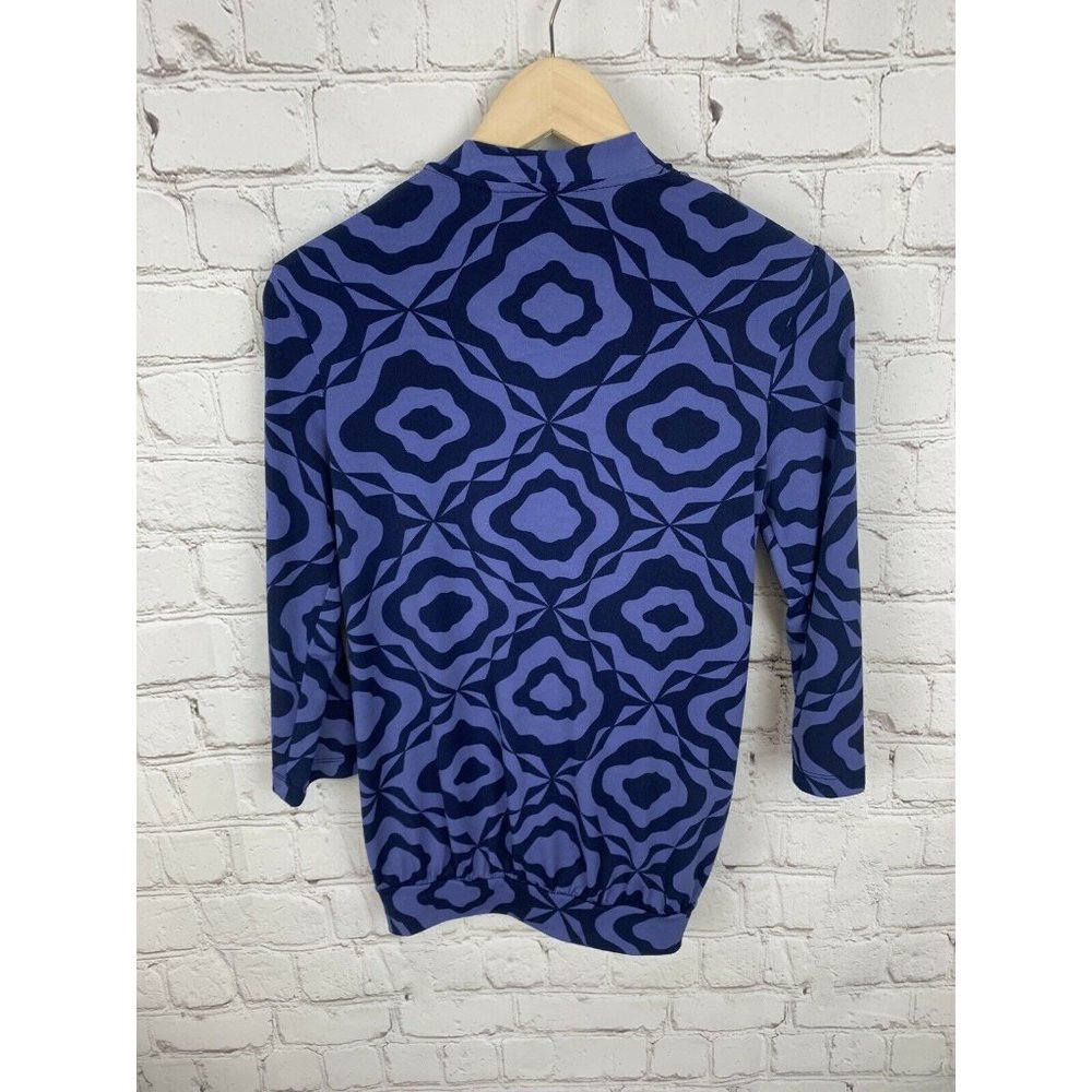 Tori Richard Honolulu Faux Wrap Blouse Geometric P - Picture 5 of 5